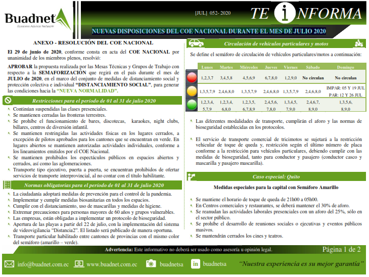 ANEXO-RESOLUCIÓN DEL COE NACIONAL
El 29de junio de 2020, conforme consta en acta del COENACIONALporunanimidaddelosmiembrosplenos,resolvió